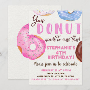Invitación Fiesta de cumpleaños del buñuelo