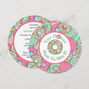 Invitación Fiesta de cumpleaños del buñuelo de Srta. It del