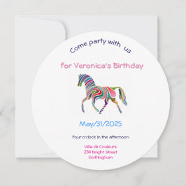 Invitación fiesta de cumpleaños del caballo arco iris