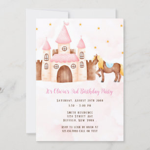 Invitación Fiesta de cumpleaños del caballo Castillo de la Pr