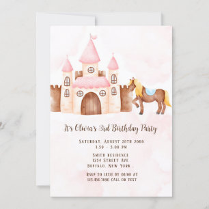 Invitación fiesta de cumpleaños del caballo del Castillo de l