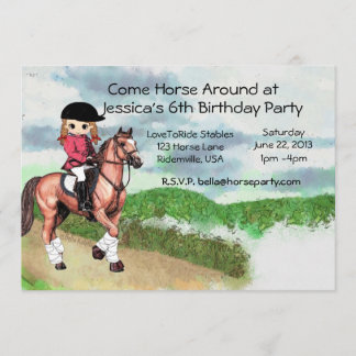 Invitación Fiesta de cumpleaños del caballo del chica