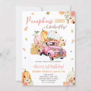 Invitación Fiesta de cumpleaños del camión de calabaza