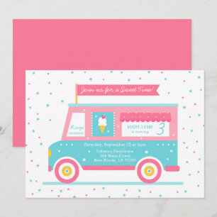 Invitación Fiesta de cumpleaños del Camión de Hielo