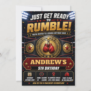 Invitación Fiesta de cumpleaños del campeón de boxeo personal
