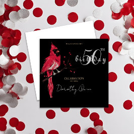 Invitación Fiesta de cumpleaños del cardenal de acuarela