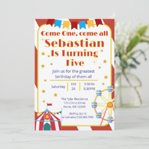 Invitación Fiesta de cumpleaños del Carnaval clásico
