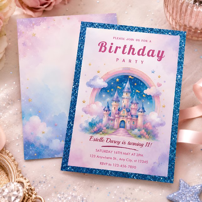 Invitación Fiesta de Cumpleaños del Castillo de Arcoíris Past (Subido por el creador)
