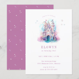 Invitación Fiesta de cumpleaños del castillo de la sirena