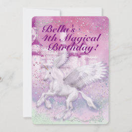 Invitación Fiesta de cumpleaños del castillo de la unicornio
