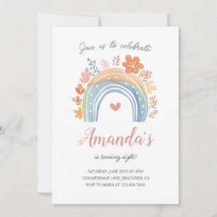 Invitación Fiesta de cumpleaños del Chica Arcoiris Boho Paste