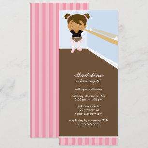 Invitación Fiesta de cumpleaños del Chica Cuta Ballerina