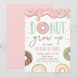 Invitación Fiesta de cumpleaños del Chica de anillos rosados