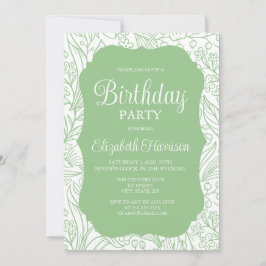 Invitación Fiesta de cumpleaños del Chica de Flora Blanca Ver