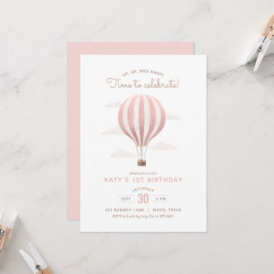 Invitación Fiesta de cumpleaños del Chica de globos aerostáti