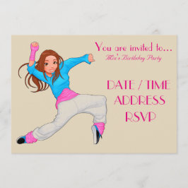 Invitación Fiesta de cumpleaños del chica de hip hop de baile
