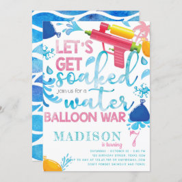 Invitación Fiesta de cumpleaños del Chica de los globos y la 