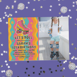 Invitación Fiesta de cumpleaños del Chica de patinaje sobre p