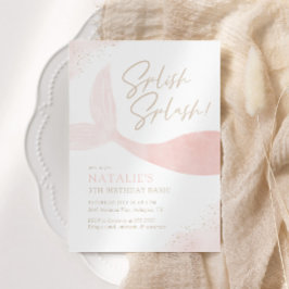 Invitación Fiesta de cumpleaños del Chica de Sirenas Rosadas