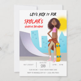 Invitación Fiesta de cumpleaños del Chica del Skateboarding P