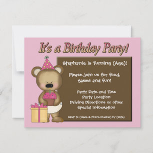 Invitación Fiesta de cumpleaños del Chica Personalizado, past