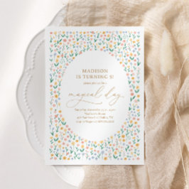 Invitación Fiesta de cumpleaños del Chica Pink Floral Garden