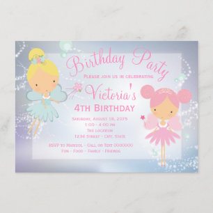 Invitación Fiesta de cumpleaños del Chica Princesa Púrpura