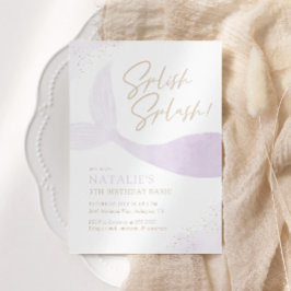 Invitación Fiesta de cumpleaños del Chica Purple Mermaid