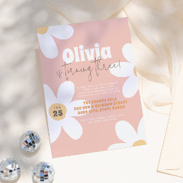 Invitación Fiesta de cumpleaños del Chica Retro Wild Daisy Bo