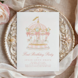 Invitación Fiesta de cumpleaños del Chica Rosa de Rubor Fairy