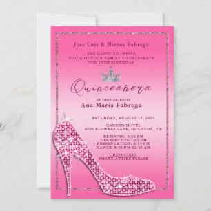 Invitación Fiesta de cumpleaños del chica Stiletto Quinceañer