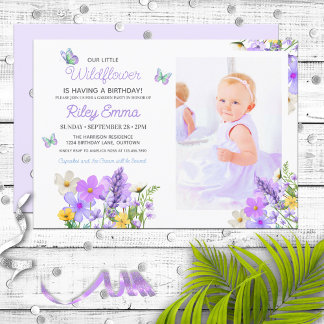Invitación Fiesta de cumpleaños del Chica temático Purple Wil