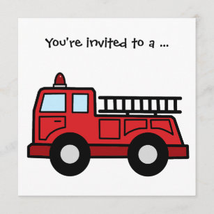 Invitación Fiesta de cumpleaños del chico de bomberos de la G