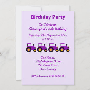 Invitación Fiesta de cumpleaños del chico de diseño de un tra