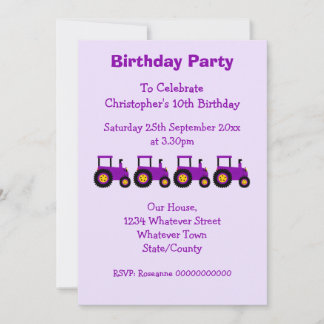 Invitación Fiesta de cumpleaños del chico de diseño de un tra
