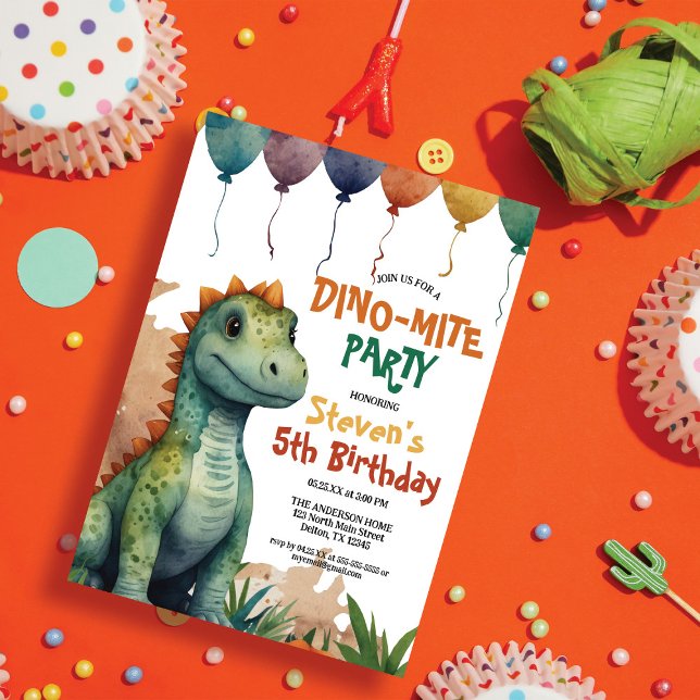 Invitación Fiesta de cumpleaños del chico de los dinosaurios  (Subido por el creador)