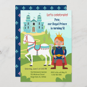 Invitación Fiesta de cumpleaños del chico del príncipe real