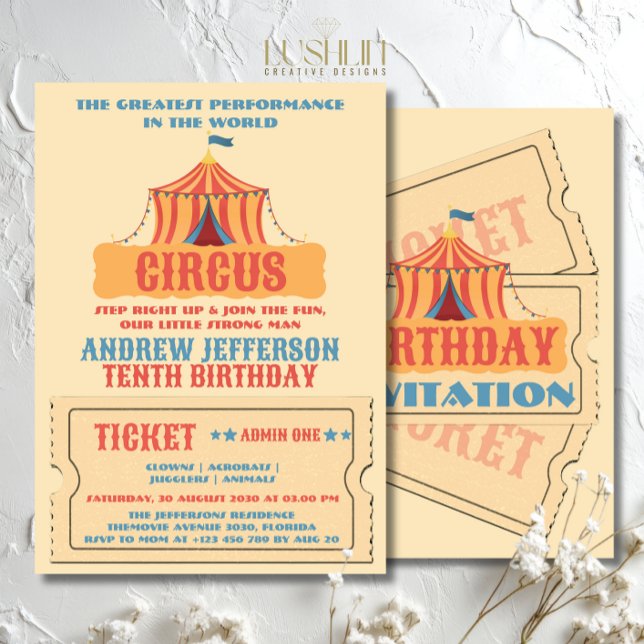 Invitación Fiesta de Cumpleaños del Circo Carnaval (Subido por el creador)