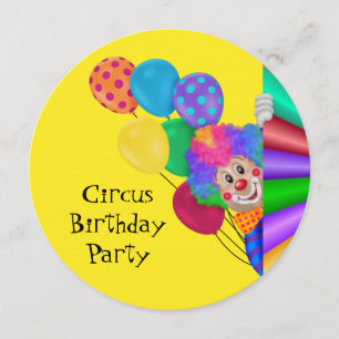 Invitación Fiesta de Cumpleaños del Circo del Payaso Feliz
