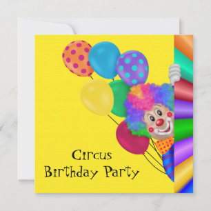 Invitación Fiesta de Cumpleaños del Circo del Payaso Feliz