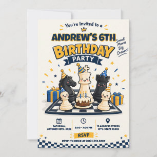 Invitación Fiesta de cumpleaños del Club de Ajedrez Personal