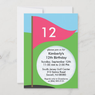 Invitación Fiesta de cumpleaños del club de golf Bogie Mini P