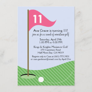 Invitación Fiesta de cumpleaños del club de golf Par-Tee