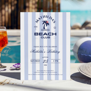 Invitación Fiesta de Cumpleaños del Club de Playa Azul de Chi