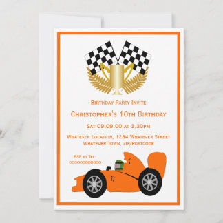 Invitación Fiesta de cumpleaños del coche de Carreras del nar