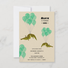 Invitación Fiesta de cumpleaños del cocodrilo