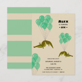 Invitación Fiesta de cumpleaños del cocodrilo