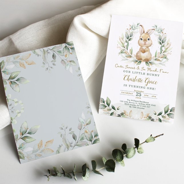 Invitación Fiesta de cumpleaños del conejo de verano de veran (Subido por el creador)