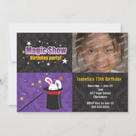 Invitación Fiesta de cumpleaños del conejo del mago