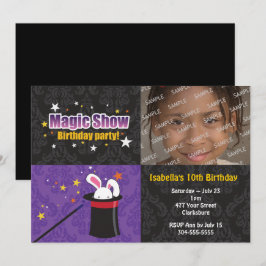 Invitación Fiesta de cumpleaños del conejo del mago